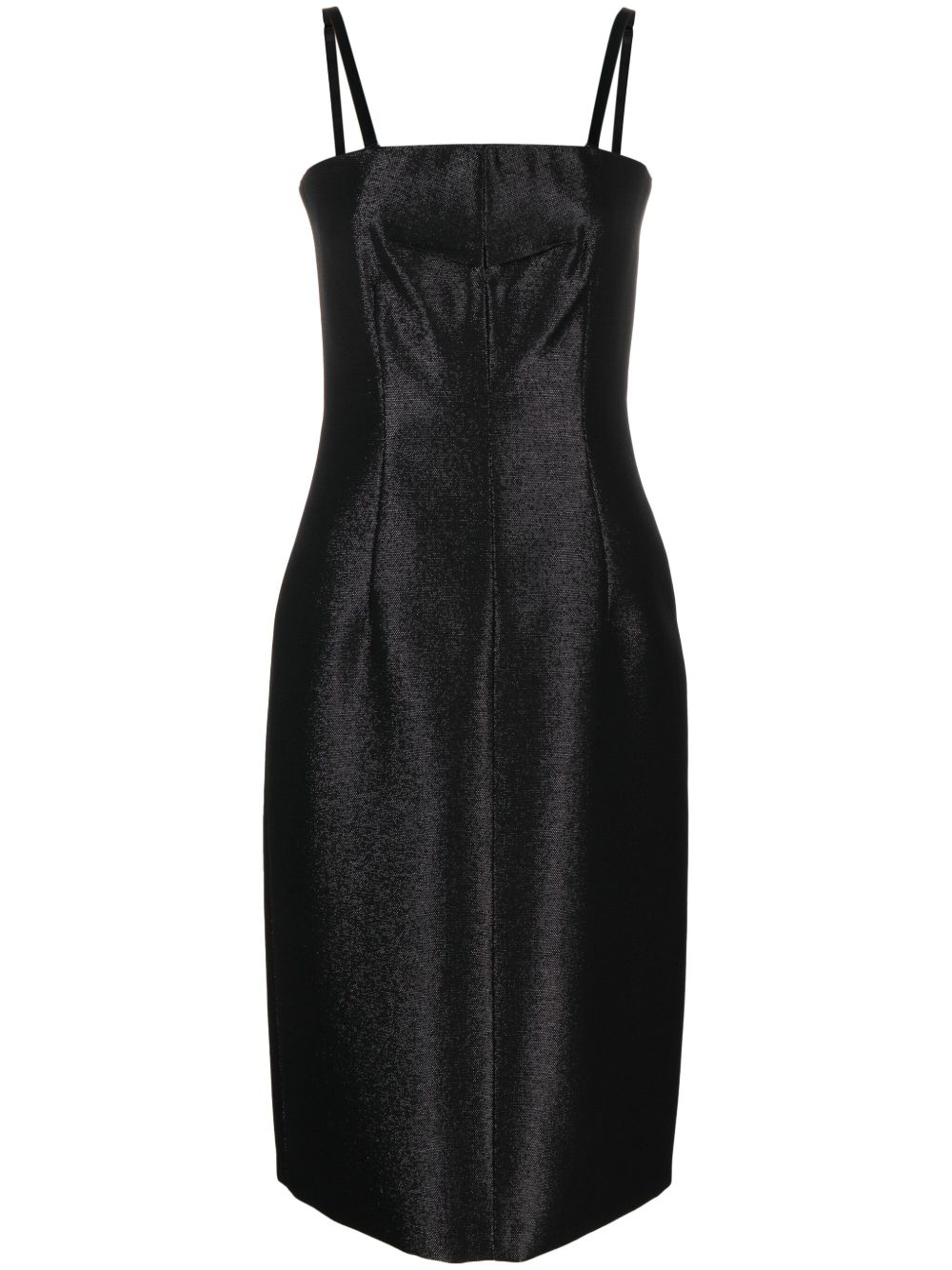 Sportmax 紧胸衣式金属感连衣裙 - 黑色