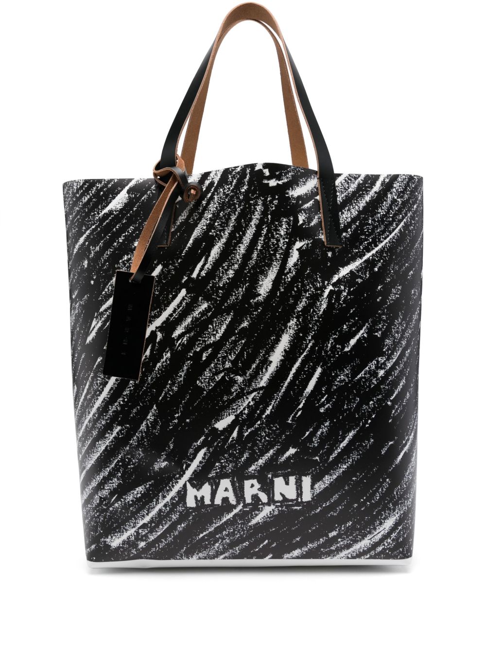 Marni logo印花托特包 - 黑色