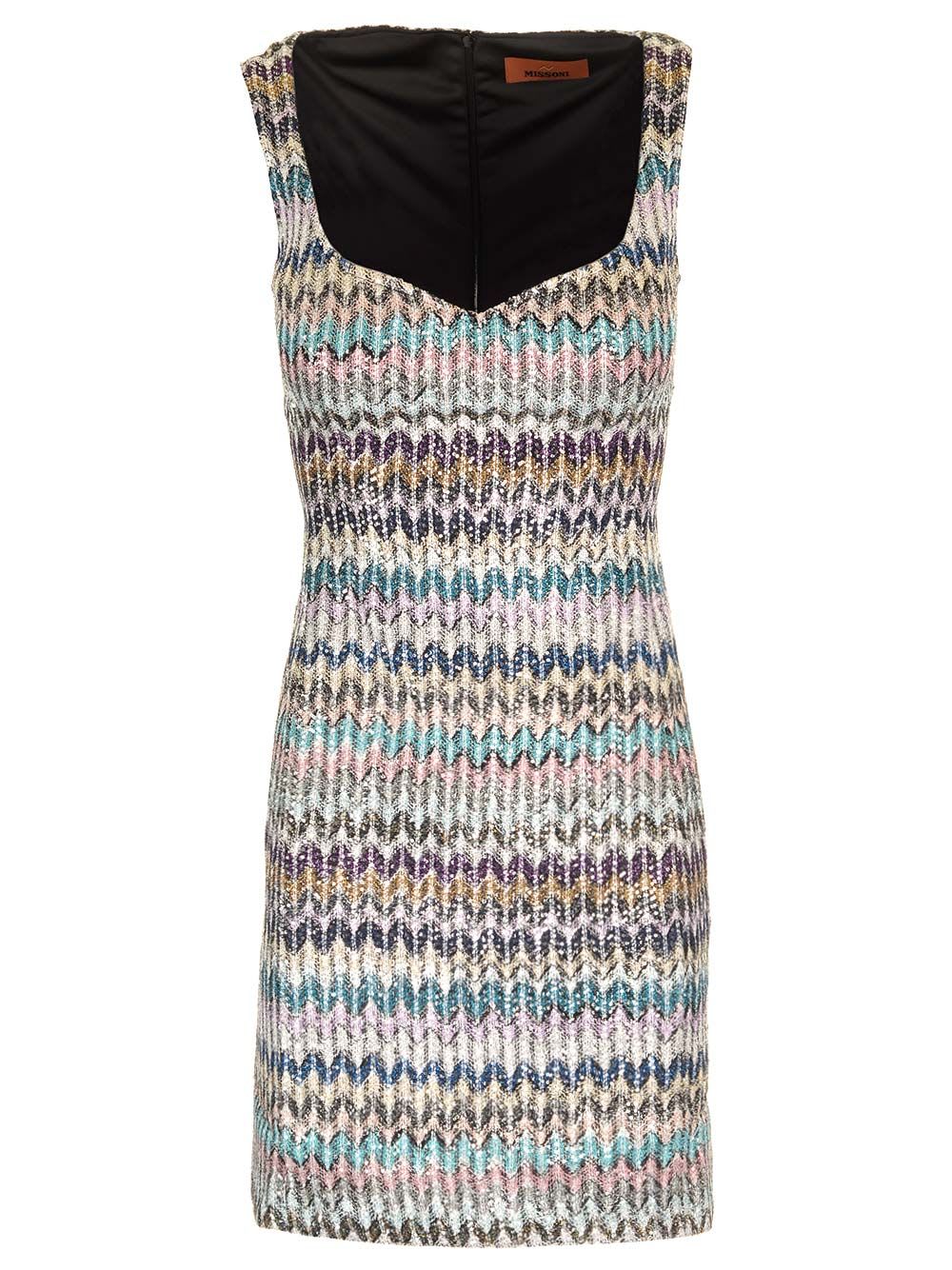 Missoni 心形领迷你连衣裙