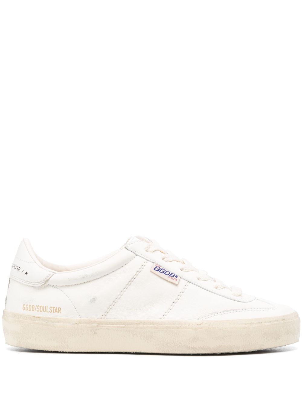 Golden Goose 仿旧效果皮质运动鞋 - 白色