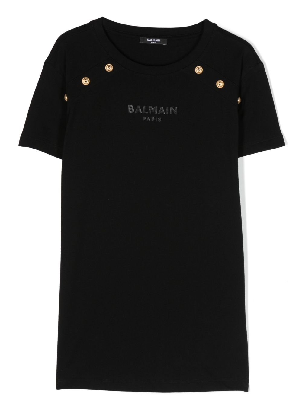 Balmain Kids logo印花棉T恤 - 黑色