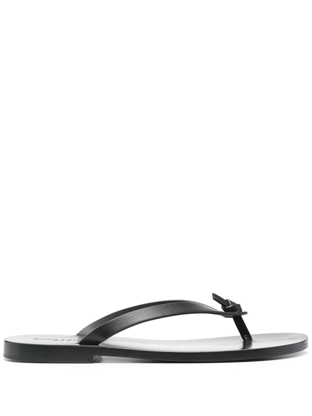 Saint Laurent Laguna 皮质人字拖 - 黑色