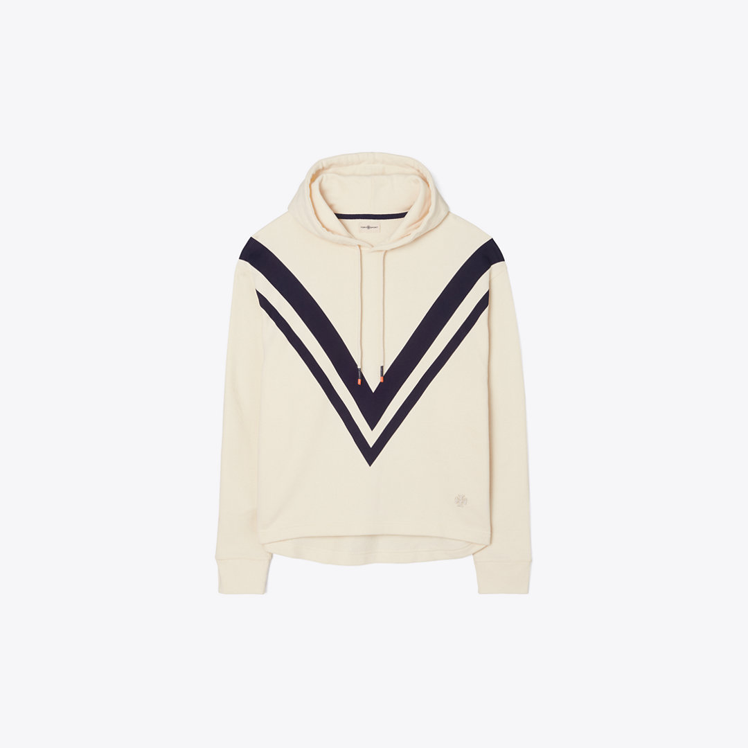 Tory Burch French Terry Chevron Hoodie