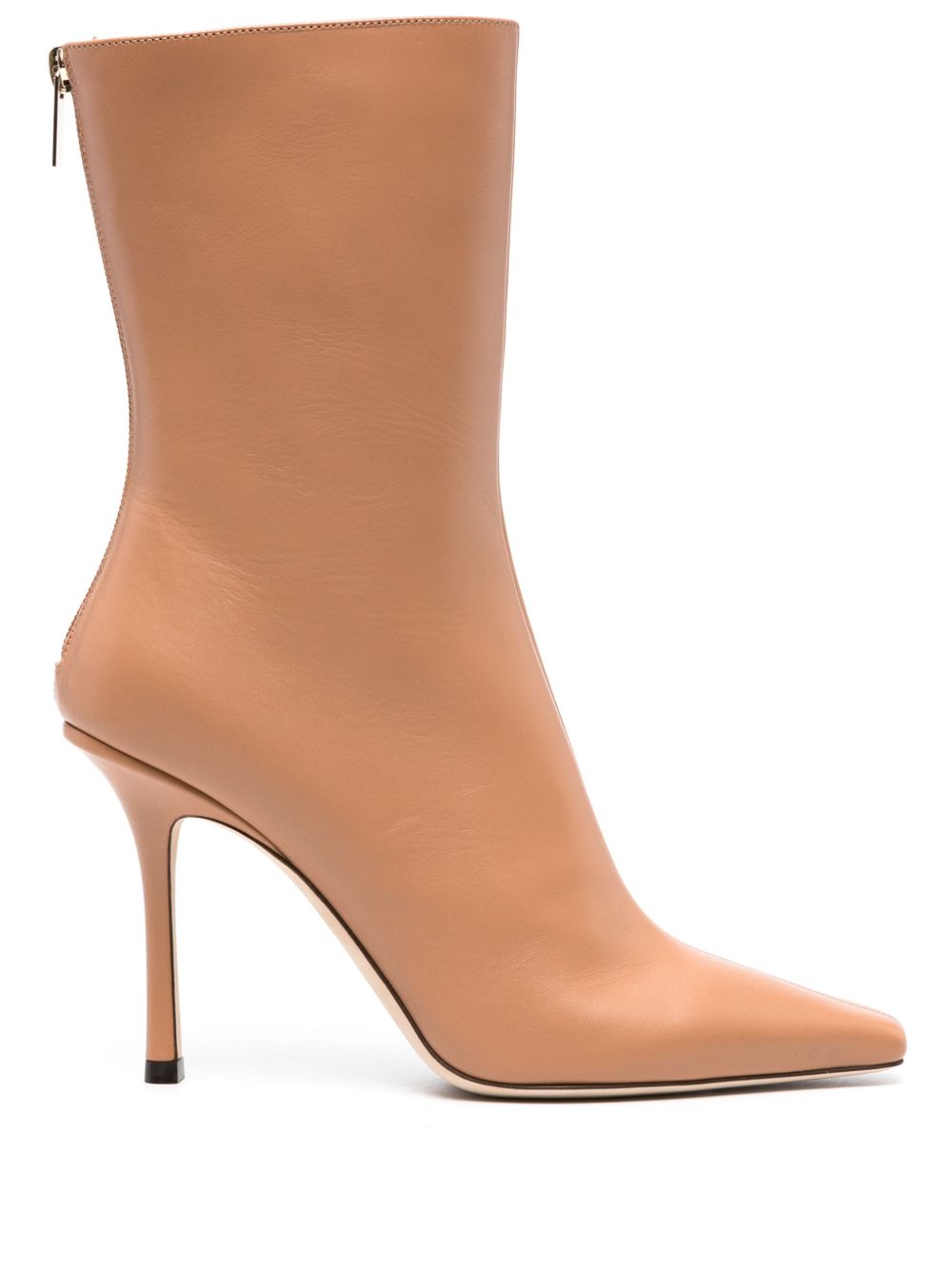 Jimmy Choo Agathe 尖头高跟中筒靴 - 中性色