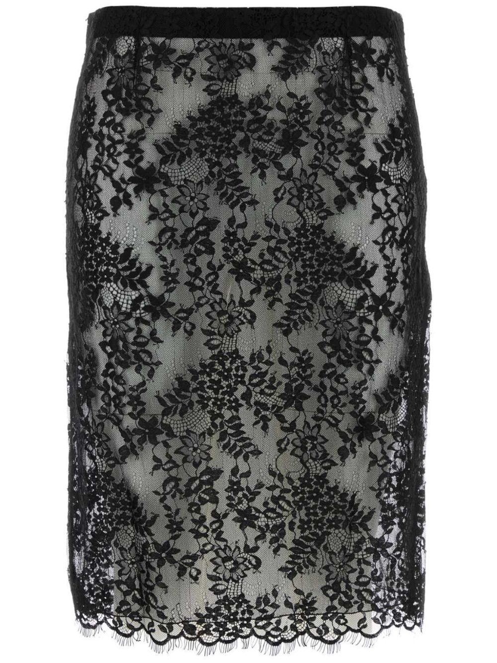 Saint Laurent 裹身式铅笔半身裙 - 黑色