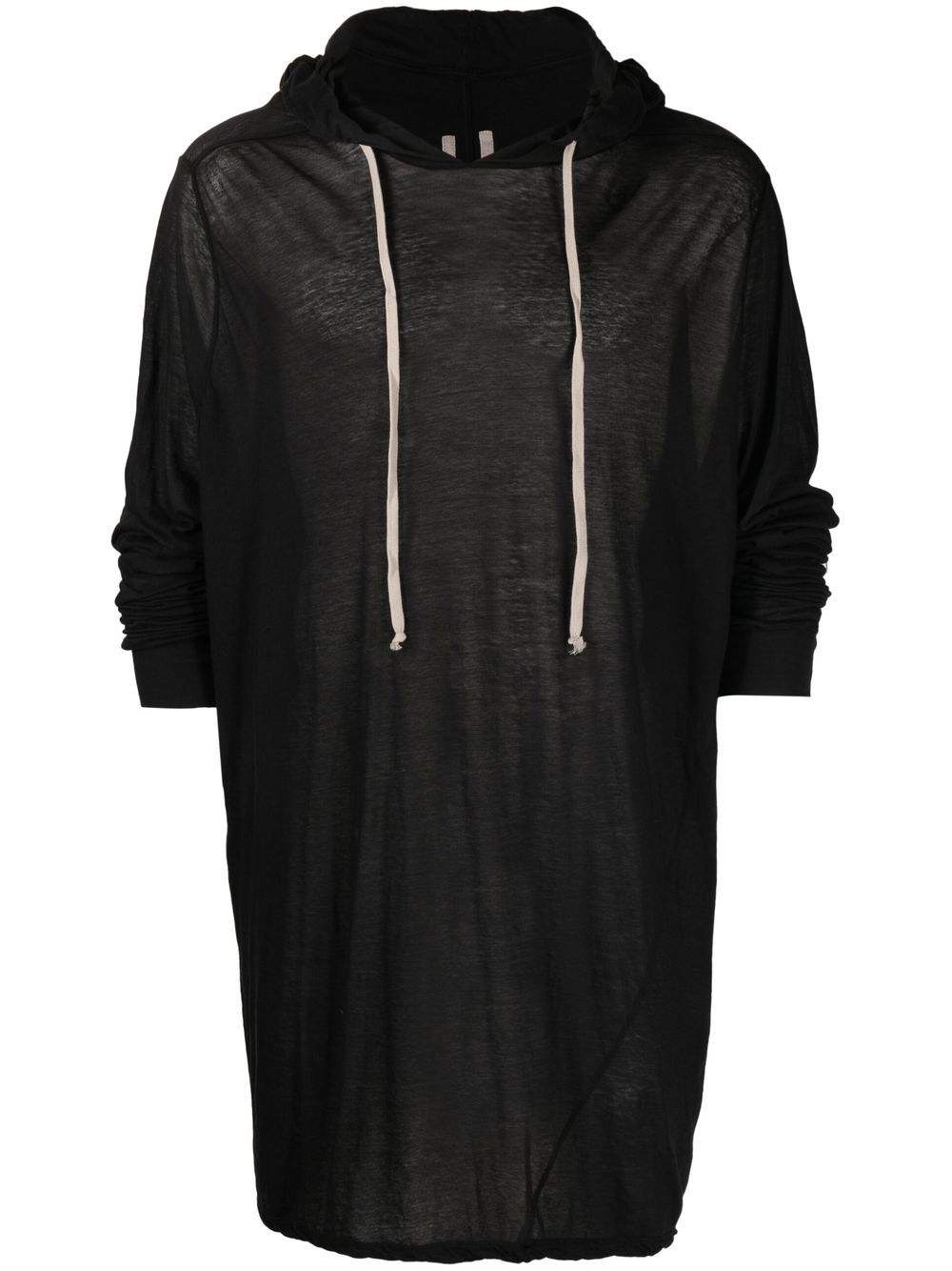 Rick Owens 长款连帽衫 - 黑色