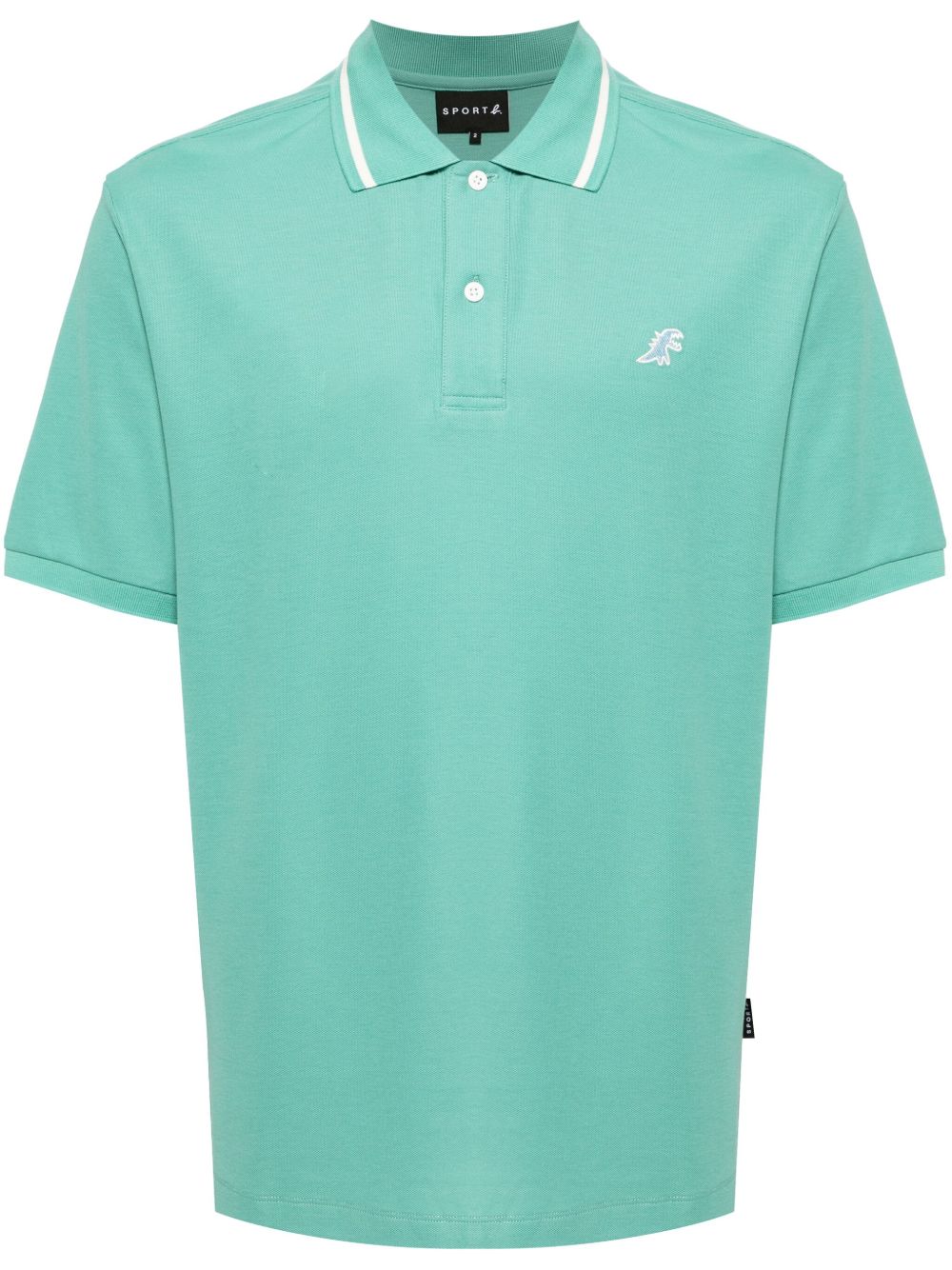 SPORT b. by agnès b. logo刺绣棉polo衫 - 绿色