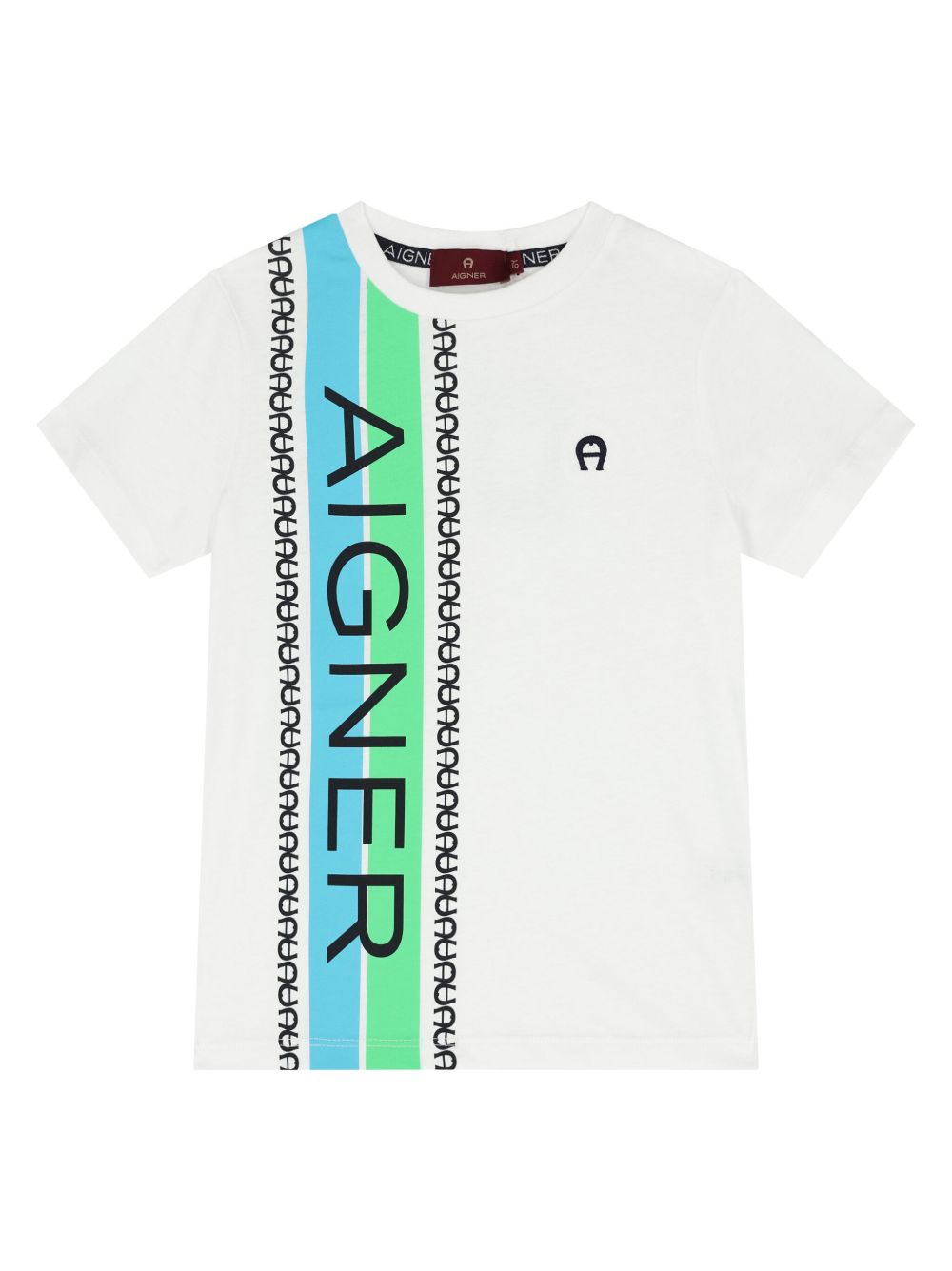 Aigner Kids logo印花T恤 - 白色