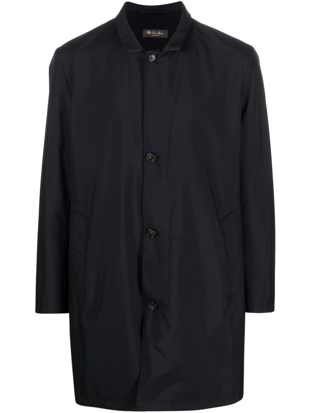 Loro Piana 排扣皮质外套 - 蓝色