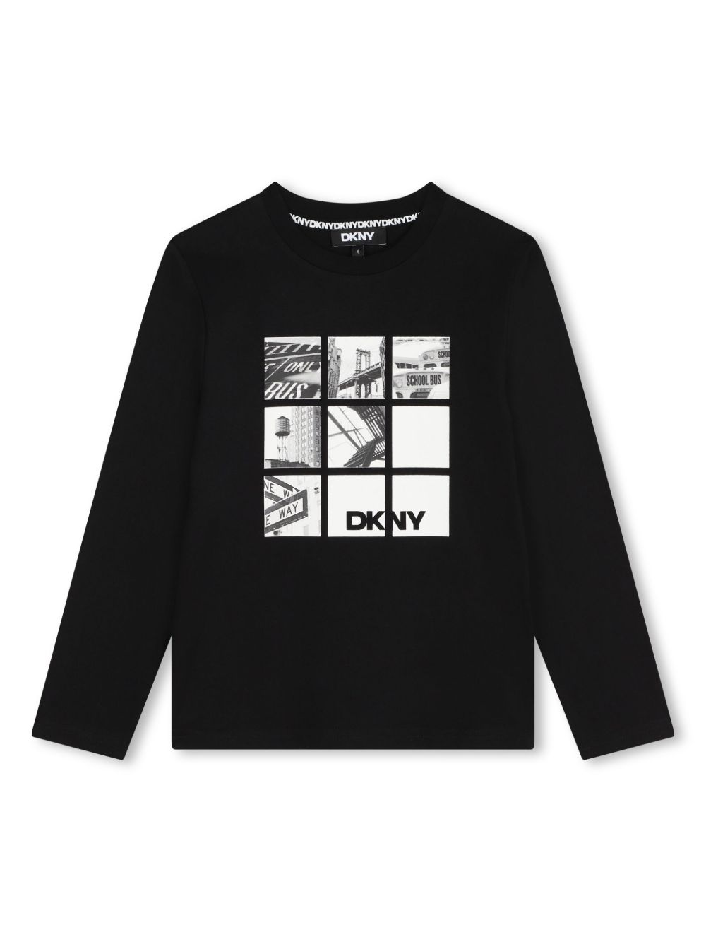 Dkny Kids logo印花棉T恤 - 黑色