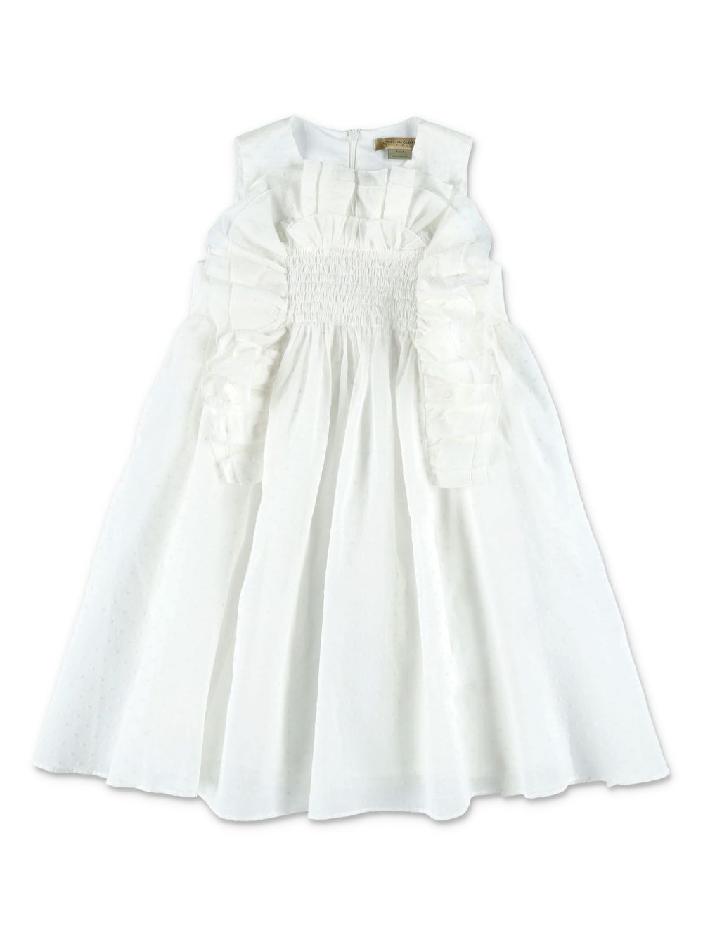 Stella McCartney Kids 荷叶边细节棉连衣裙 - 白色