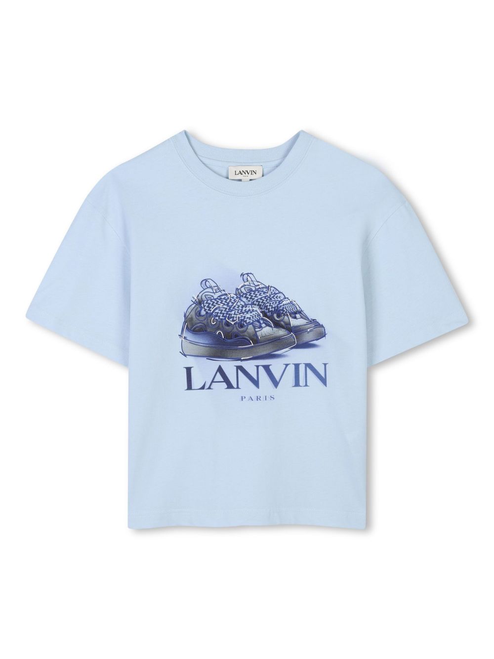 Lanvin Enfant Curb 印花T恤 - 蓝色