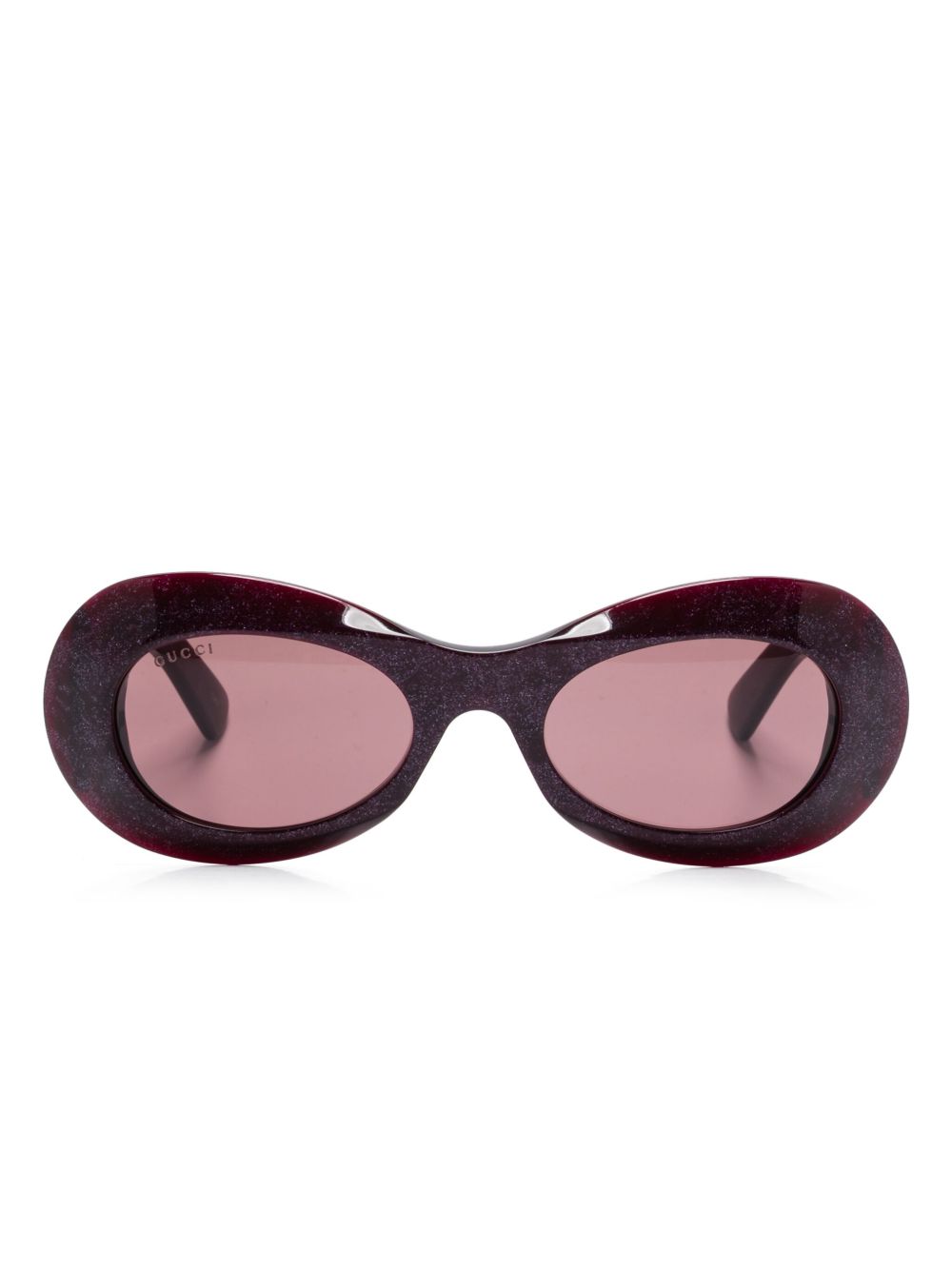 Gucci Eyewear 椭圆形框太阳眼镜 - 紫色