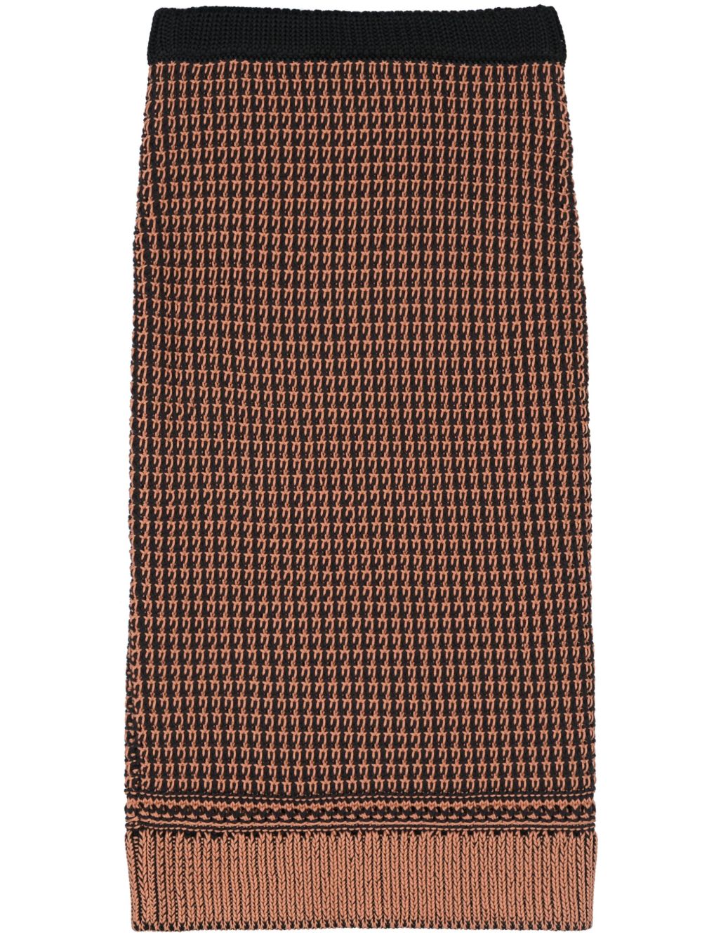 3.1 Phillip Lim 双色针织半身裙 - 橘色