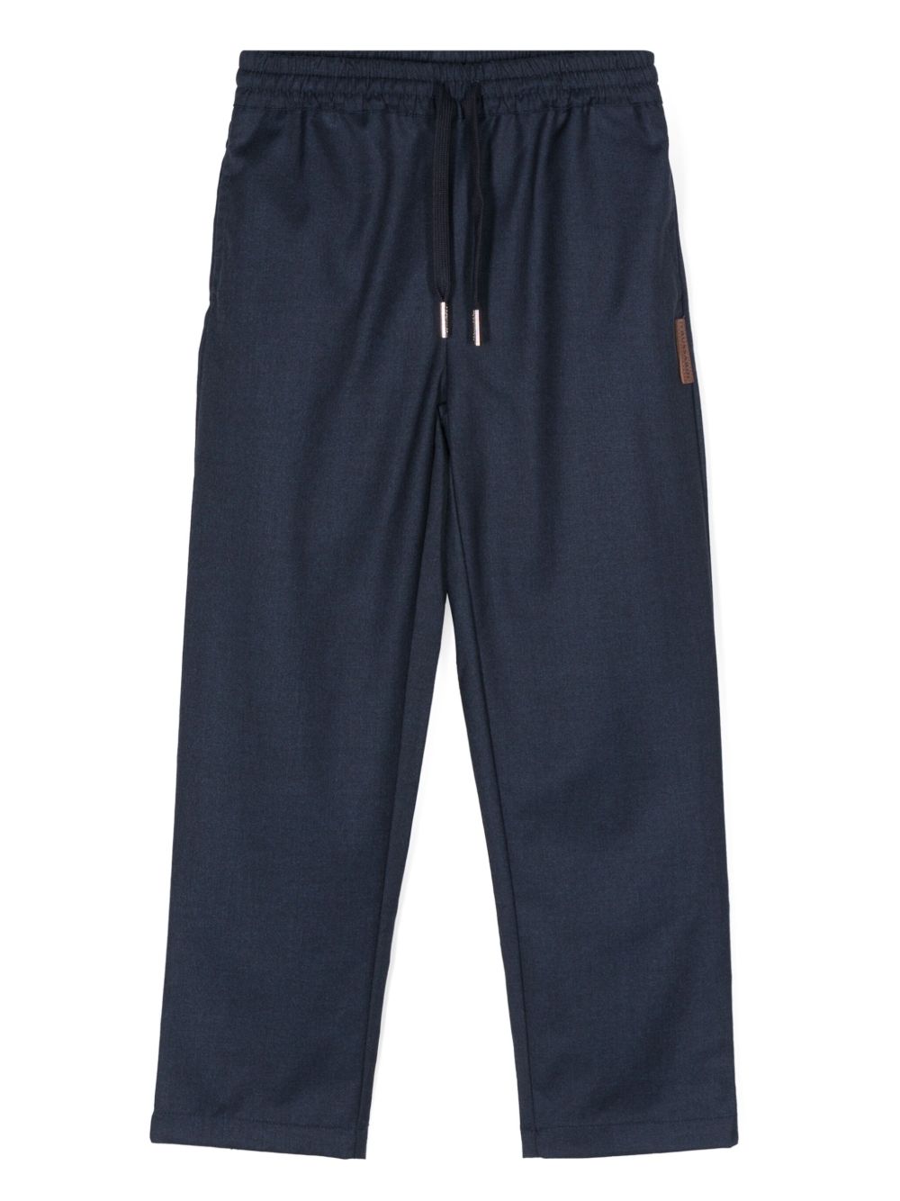 TRUSSARDI JUNIOR 贴花logo长裤 - 蓝色