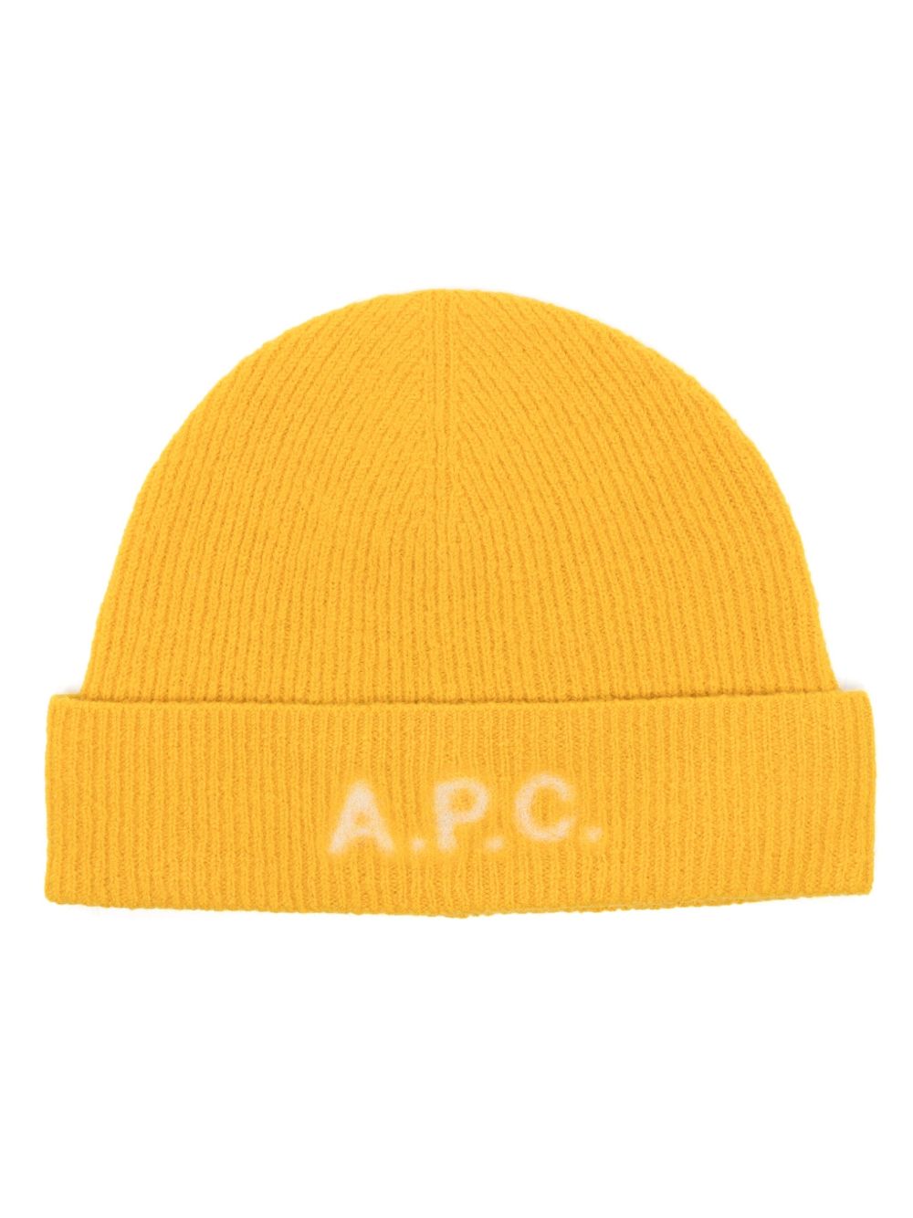 A.P.C. logo印花套头帽 - 黄色