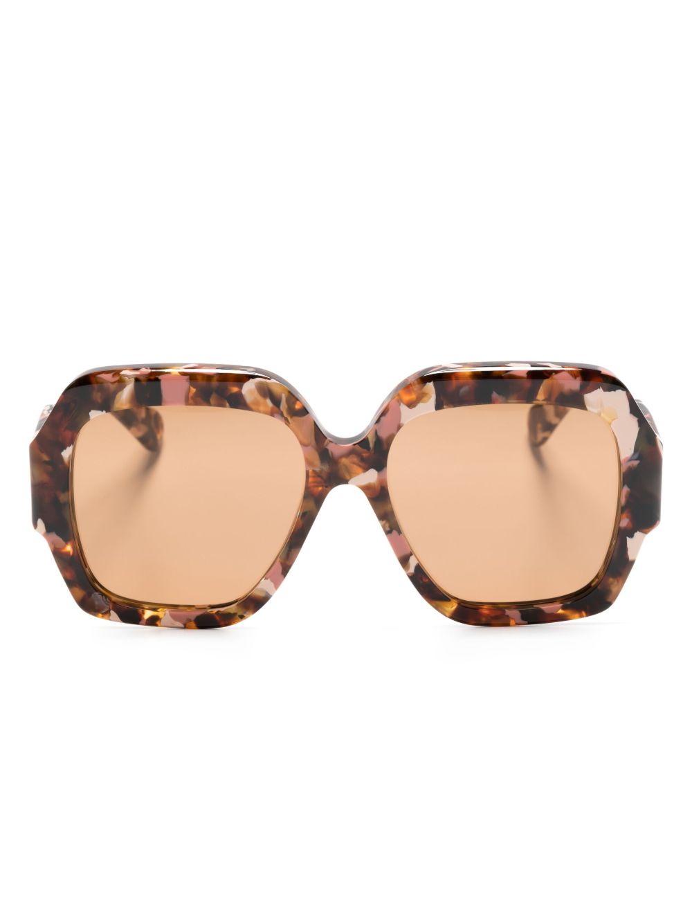 Chloé Eyewear Gayia 方框太阳眼镜 - 褐色