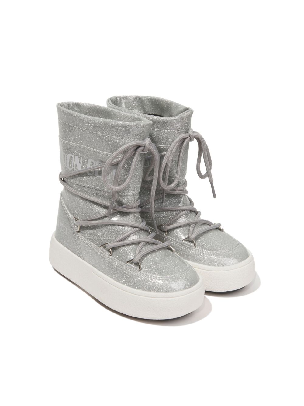 Moon Boot Kids Jtrack Glitter 雪靴 - 银色