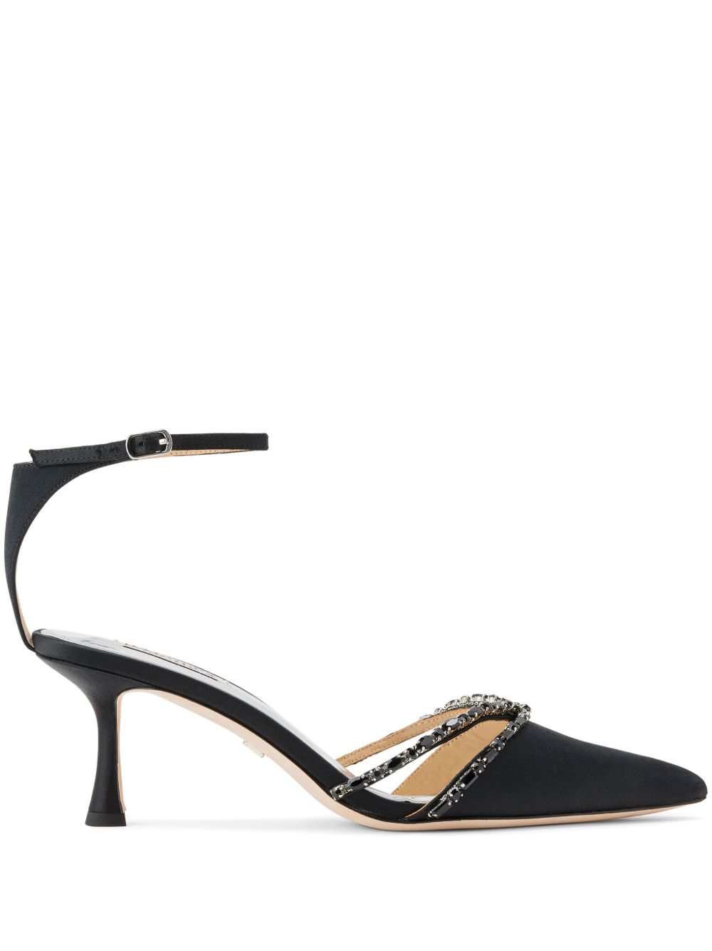 Badgley Mischka Zendaya 宝石缀饰中跟鞋 - 黑色