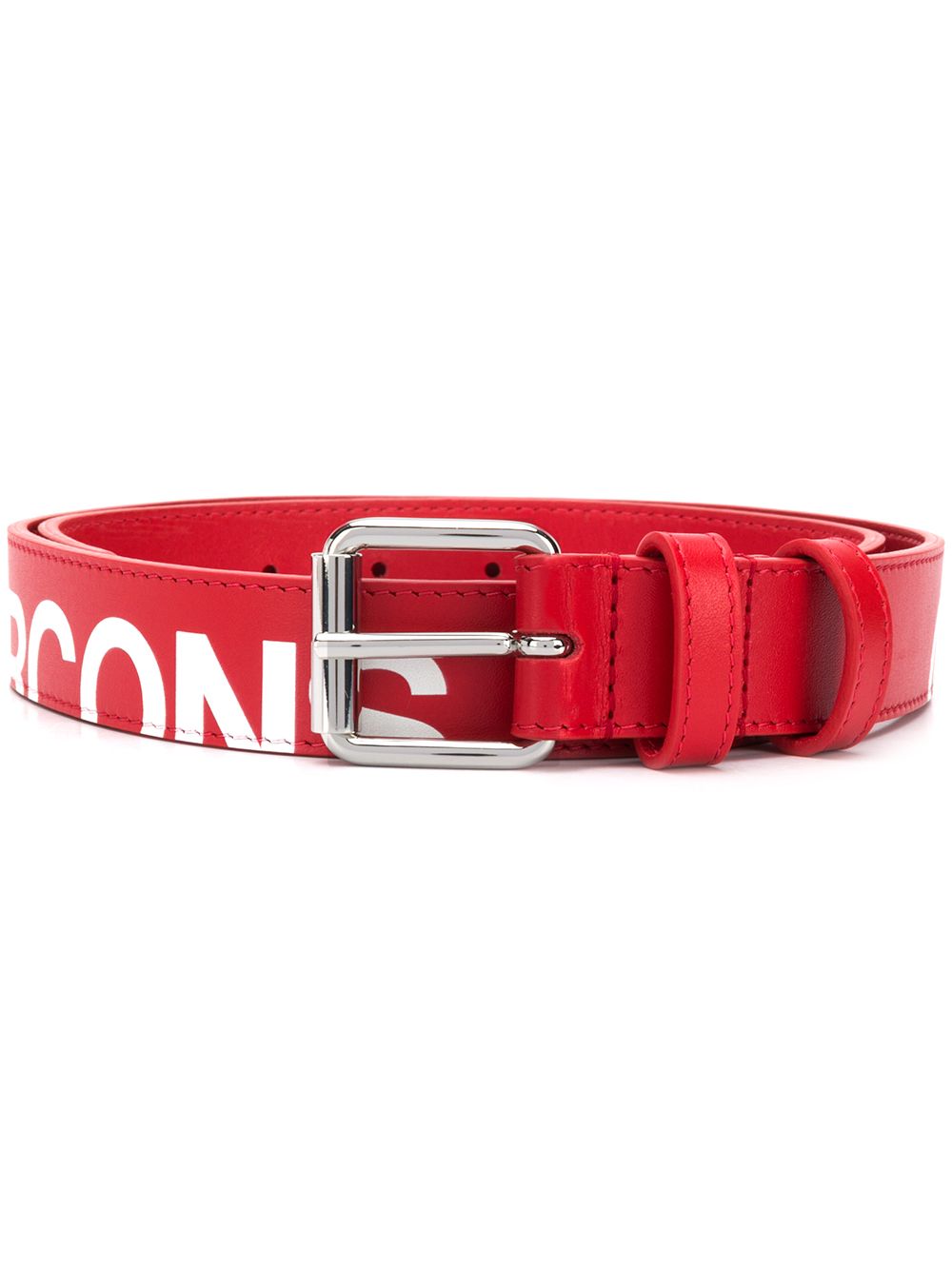 Comme Des Garçons Wallet logo 镂空皮质腰带 - 红色