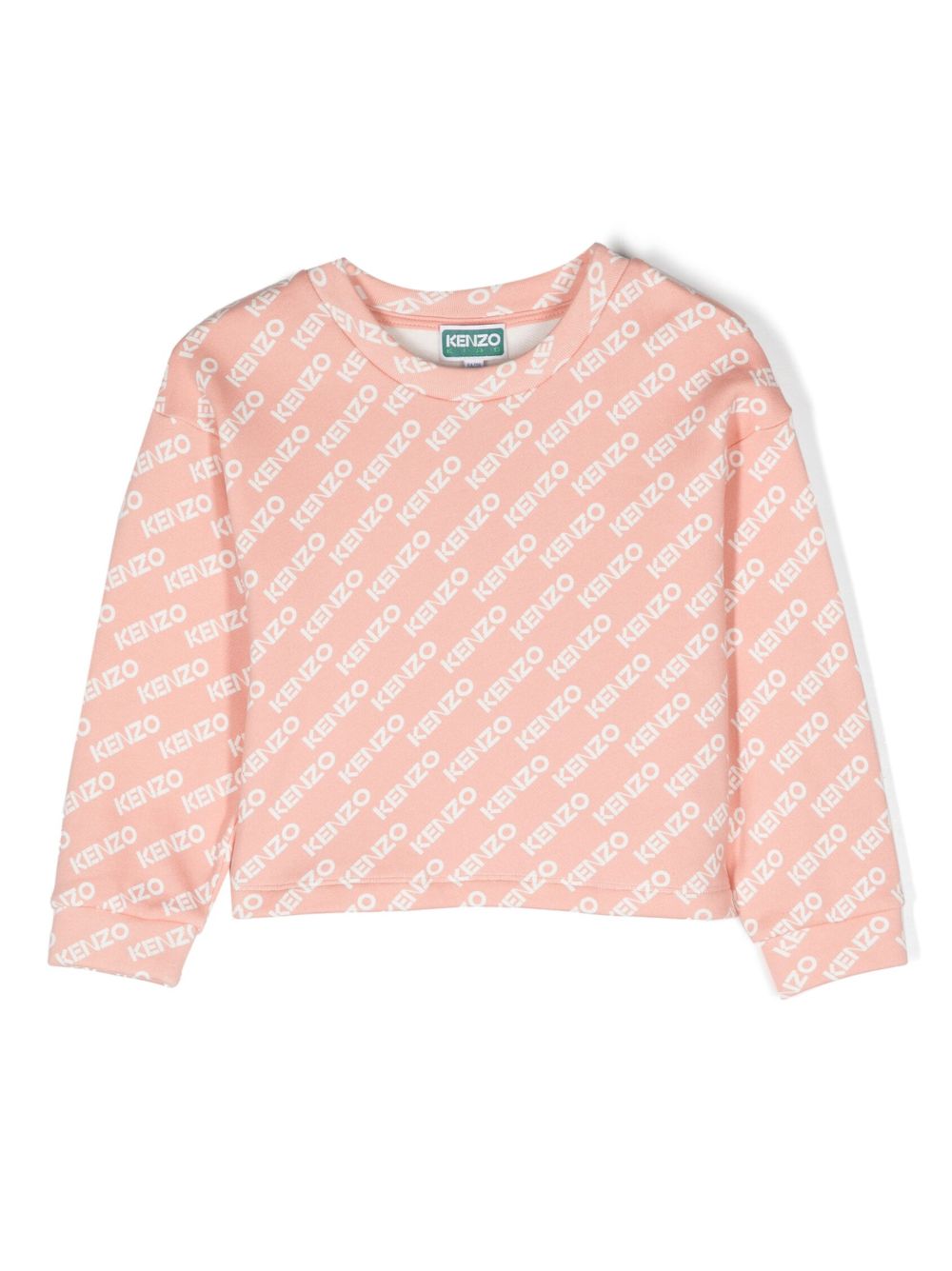 Kenzo Kids logo印花棉卫衣 - 粉色
