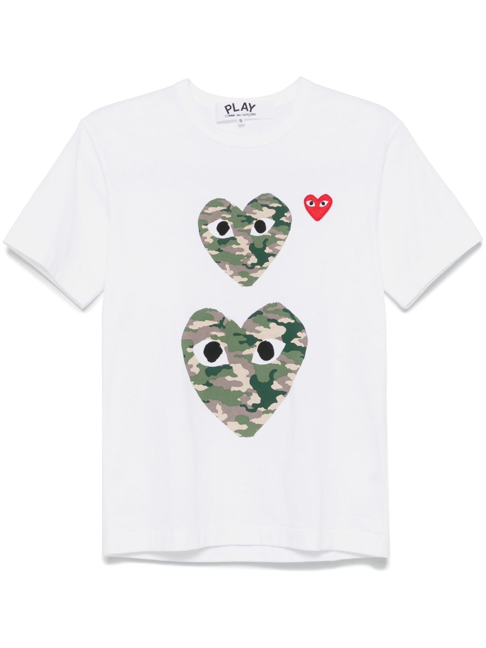 Comme Des Garçons Play 爱心印花棉T恤 - 白色