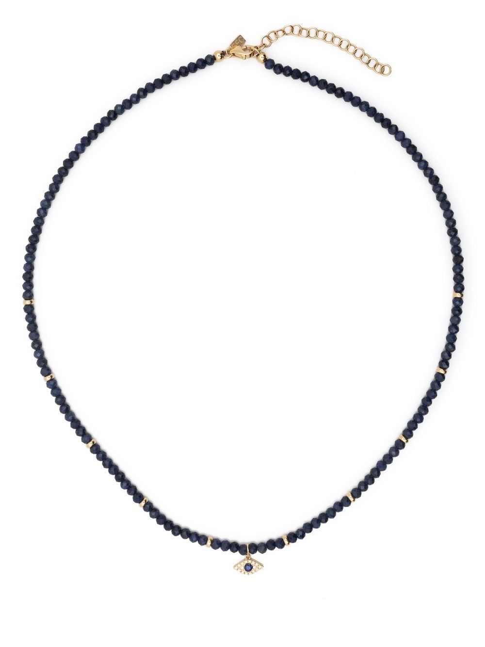 Ef Collection Evil Eye 14K黄金蓝宝石串珠项链 - 金色