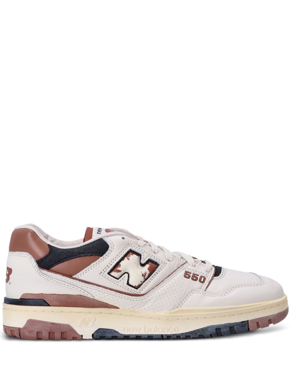 New Balance 550 拼接皮质运动鞋 - 白色