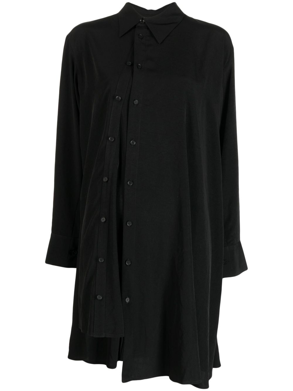 Yohji Yamamoto 装饰性纽扣细节衬衫 - 黑色