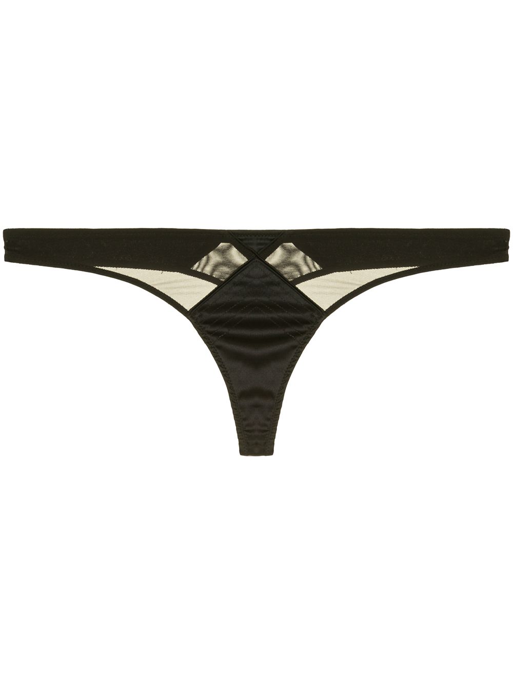 Fleur Du Mal Top Stitch 丁字裤 - 黑色