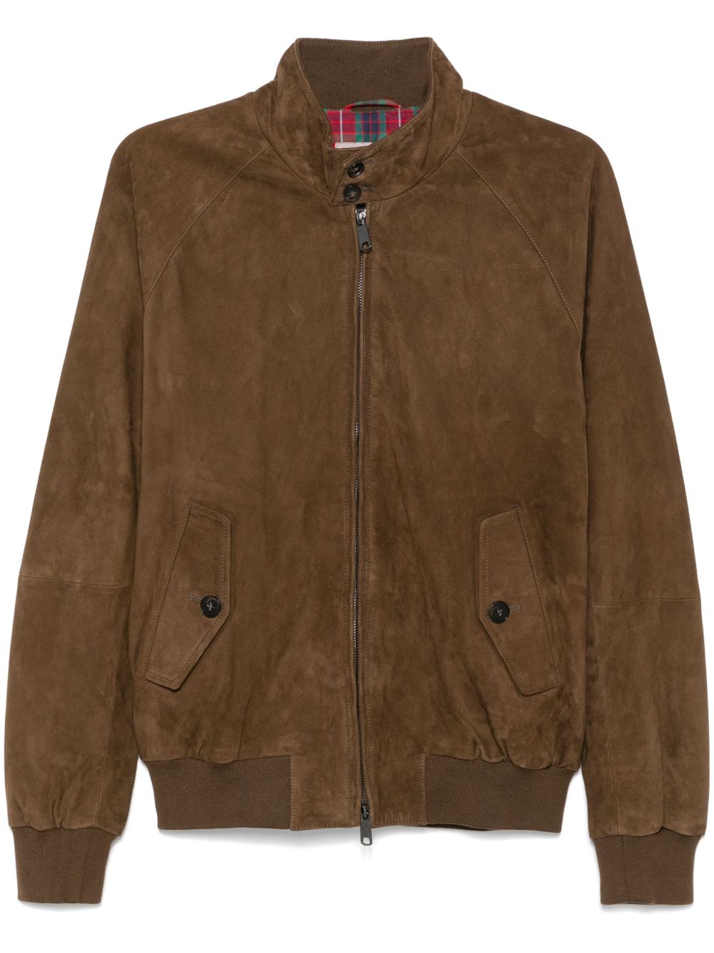 Baracuta G9 Harrington 拼接绒面皮夹克 - 褐色