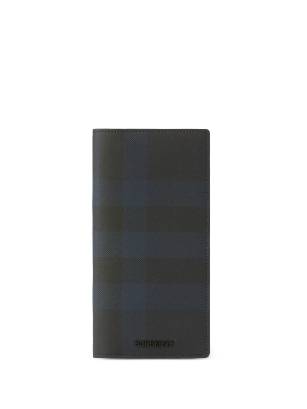 Burberry 格纹图案皮质钱包 - 蓝色
