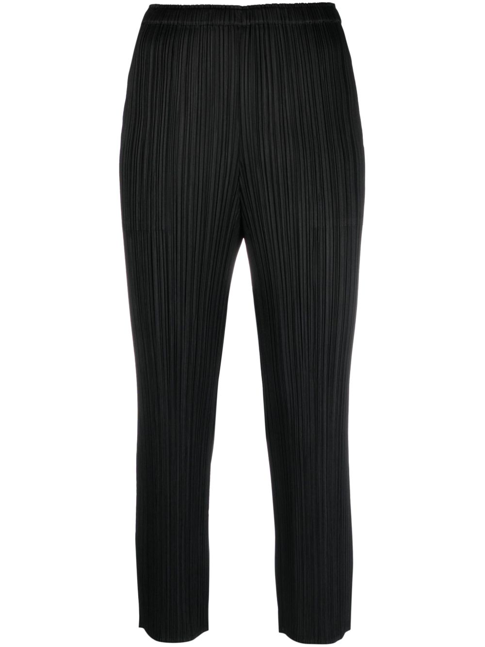 Pleats Please Issey Miyake 细褶露踝裤 - 黑色