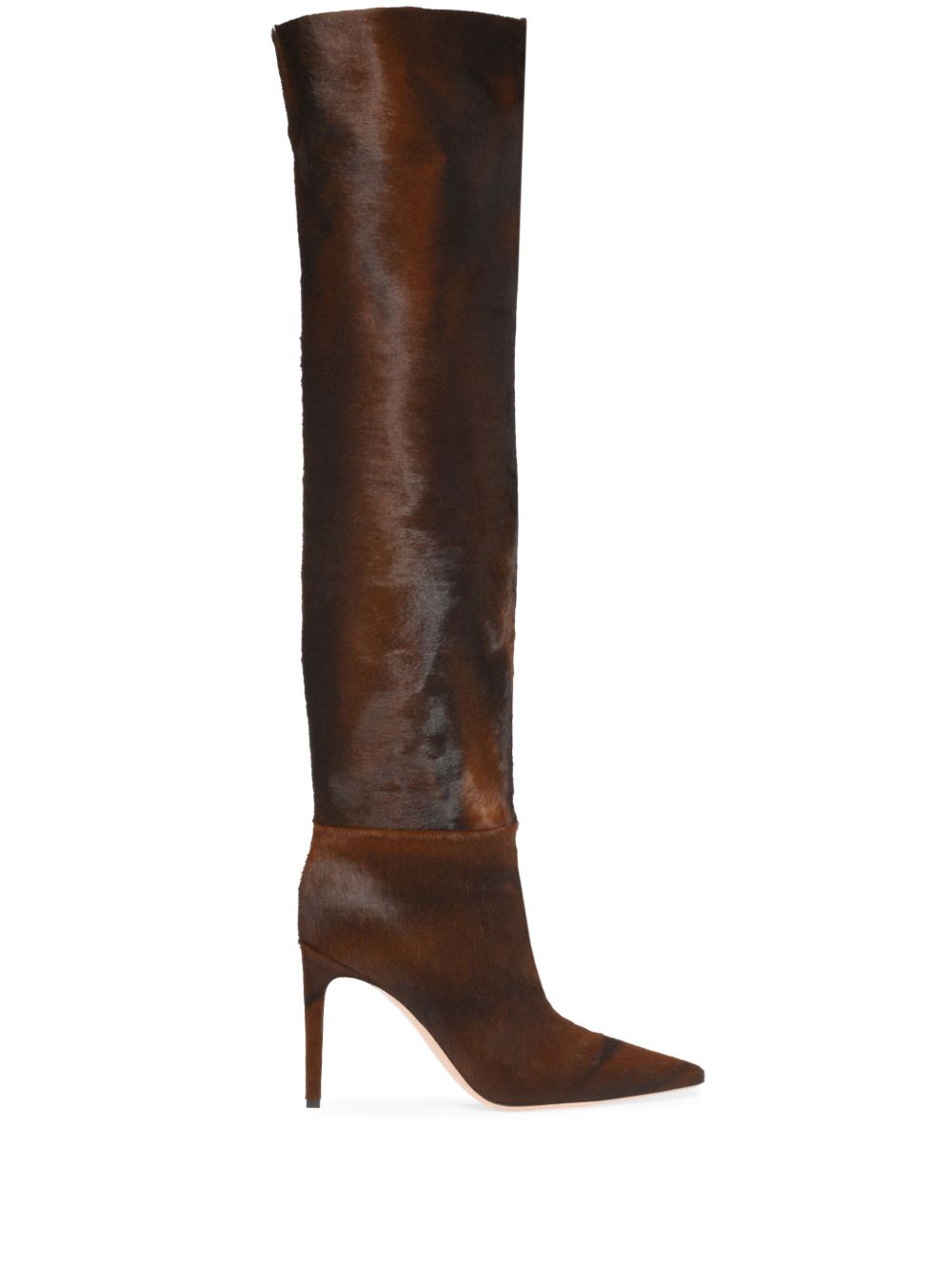Gianvito Rossi 高跟皮靴（10厘米） - 褐色