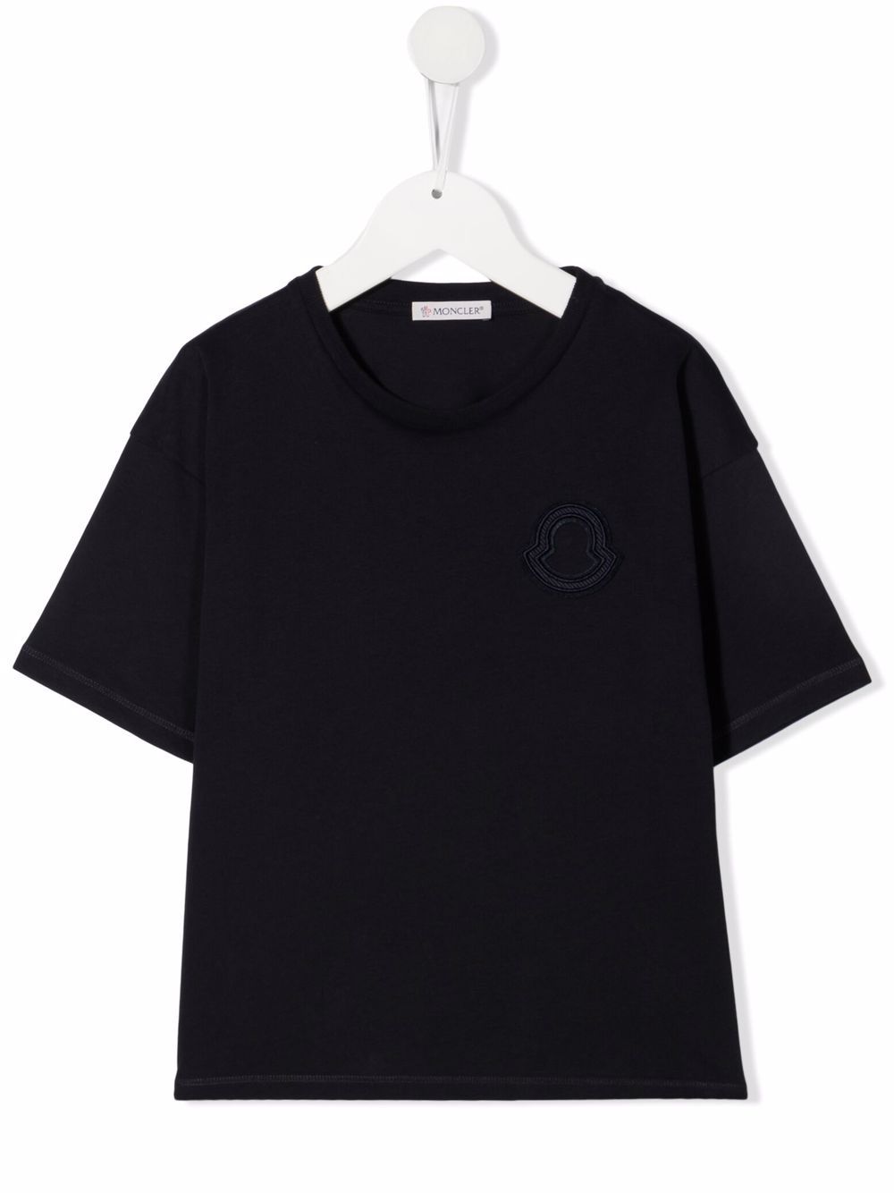 Moncler Enfant 标贴T恤 - 蓝色