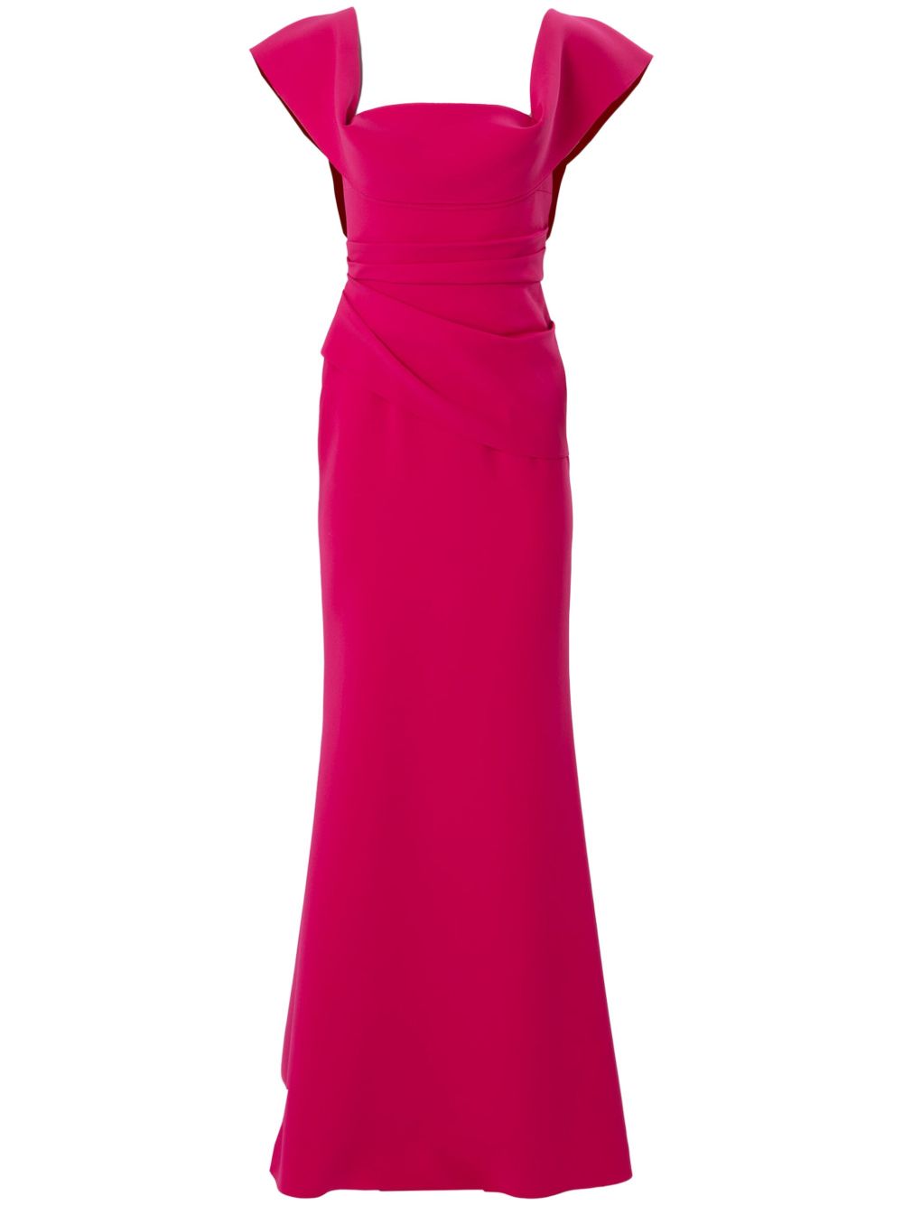 Carolina Herrera 褶饰方领礼服 - 粉色