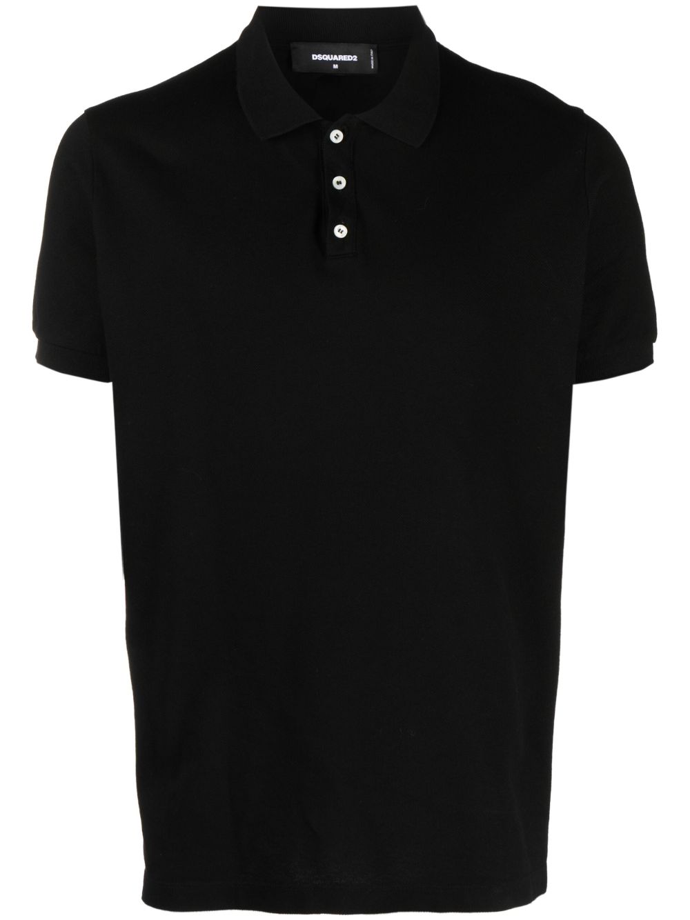 DSQUARED2 Icon logo印花棉polo衫 - 黑色