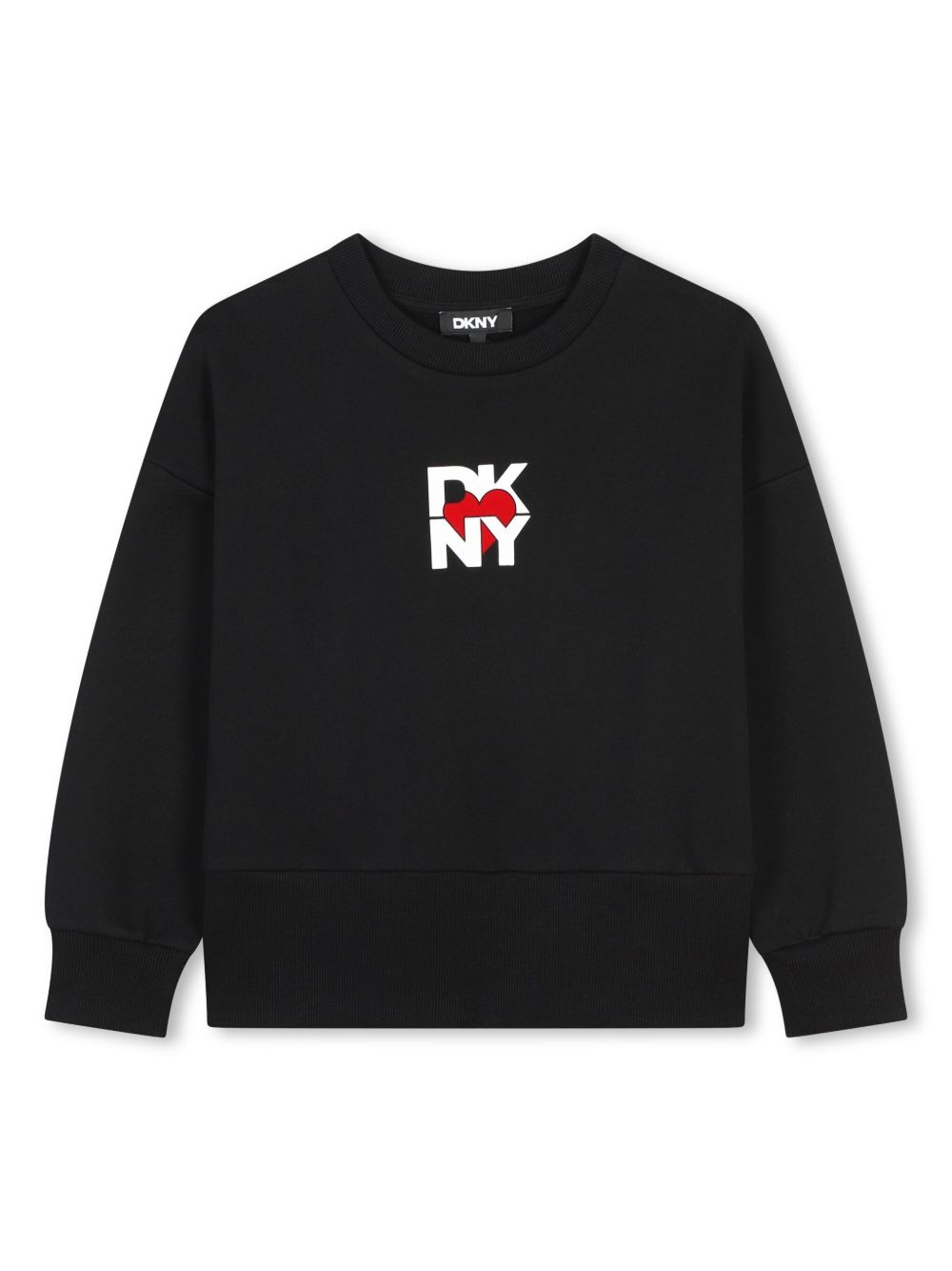 Dkny Kids logo印花棉卫衣 - 黑色
