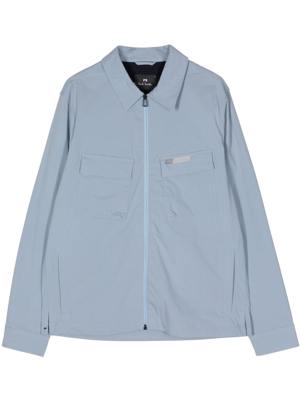 PS Paul Smith logo凹面压花拉链夹克 - 蓝色