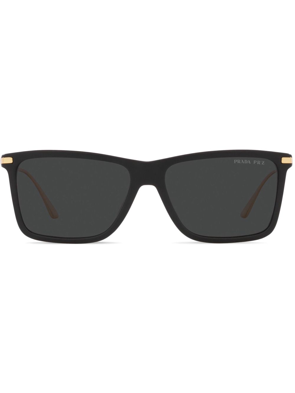 Prada Eyewear 哑光方形太阳眼镜 - 金色