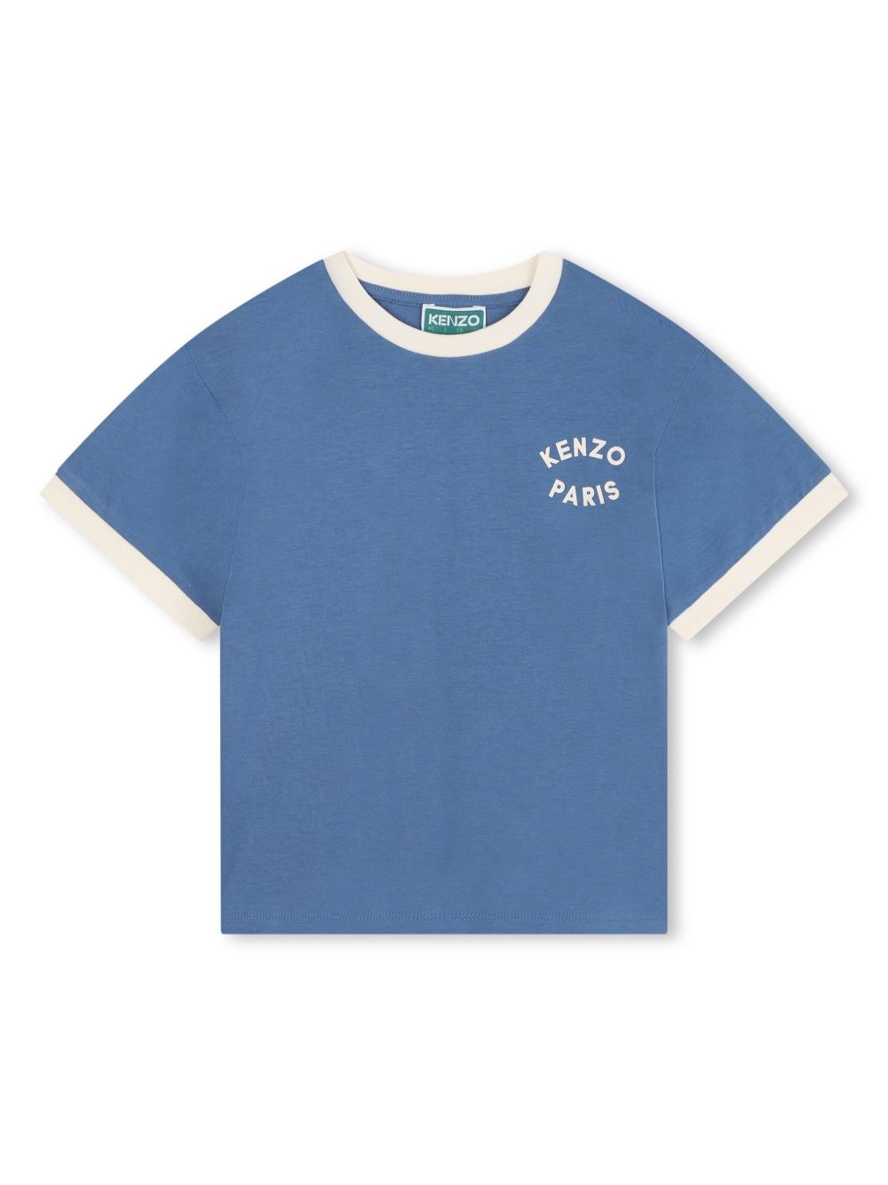 Kenzo Kids 图案印花棉T恤 - 蓝色