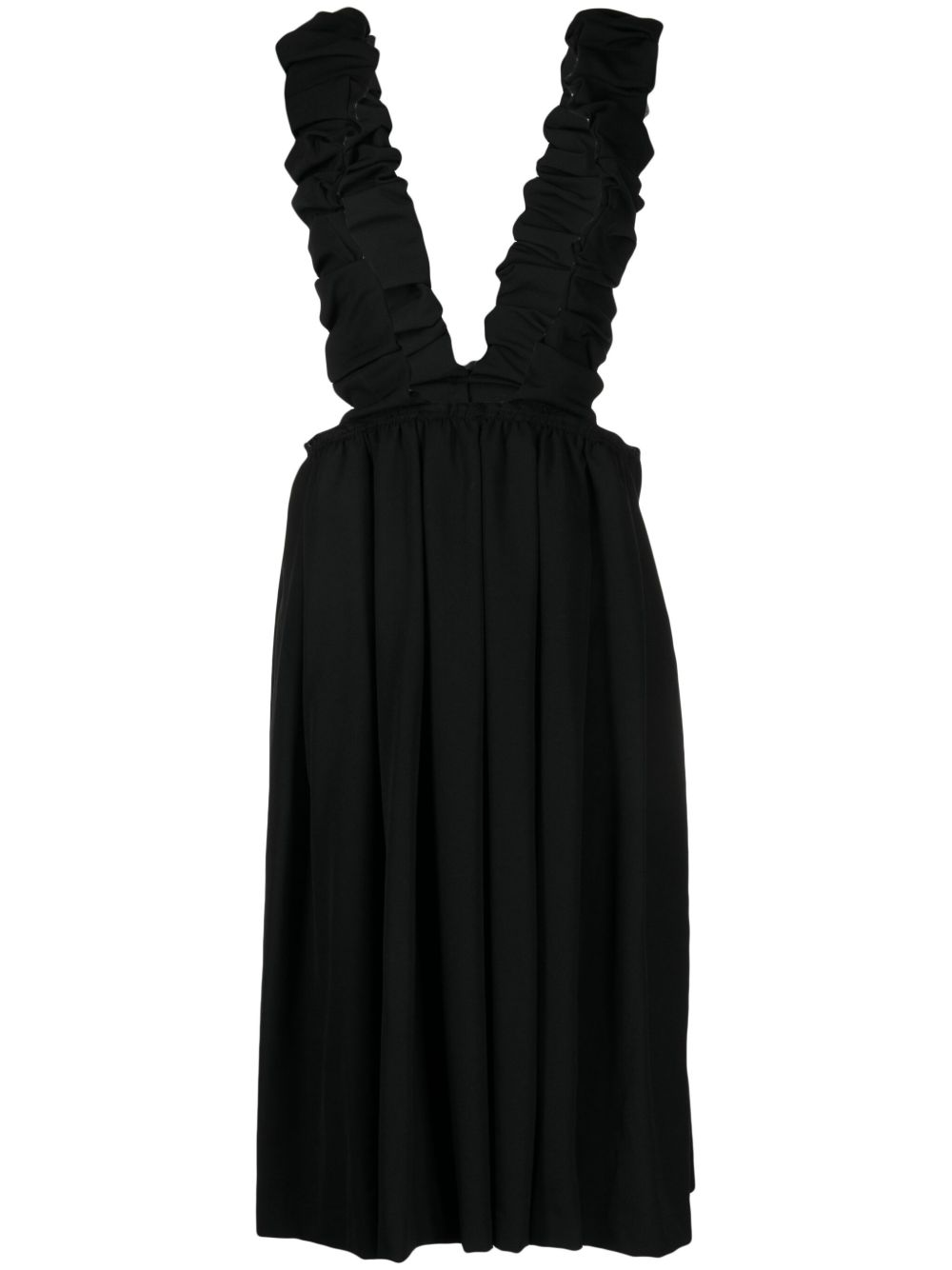 Comme Des Garçons Comme Des Garçons 背带裤式中长连衣裙 - 黑色