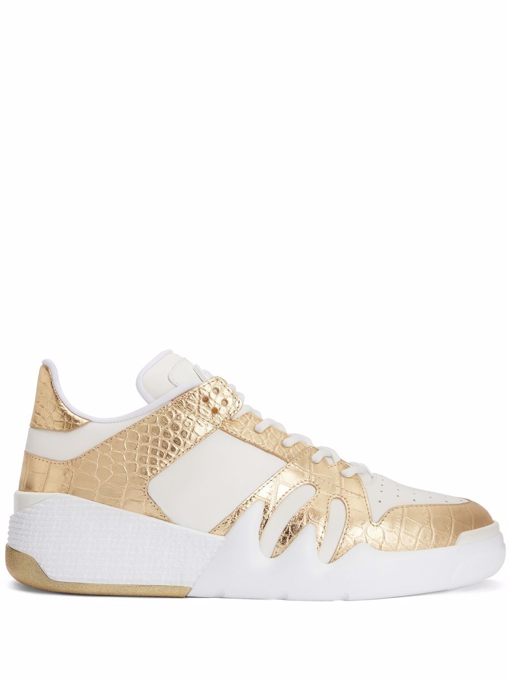 Giuseppe Zanotti Talon 仿鳄鱼纹皮质运动鞋 - 白色