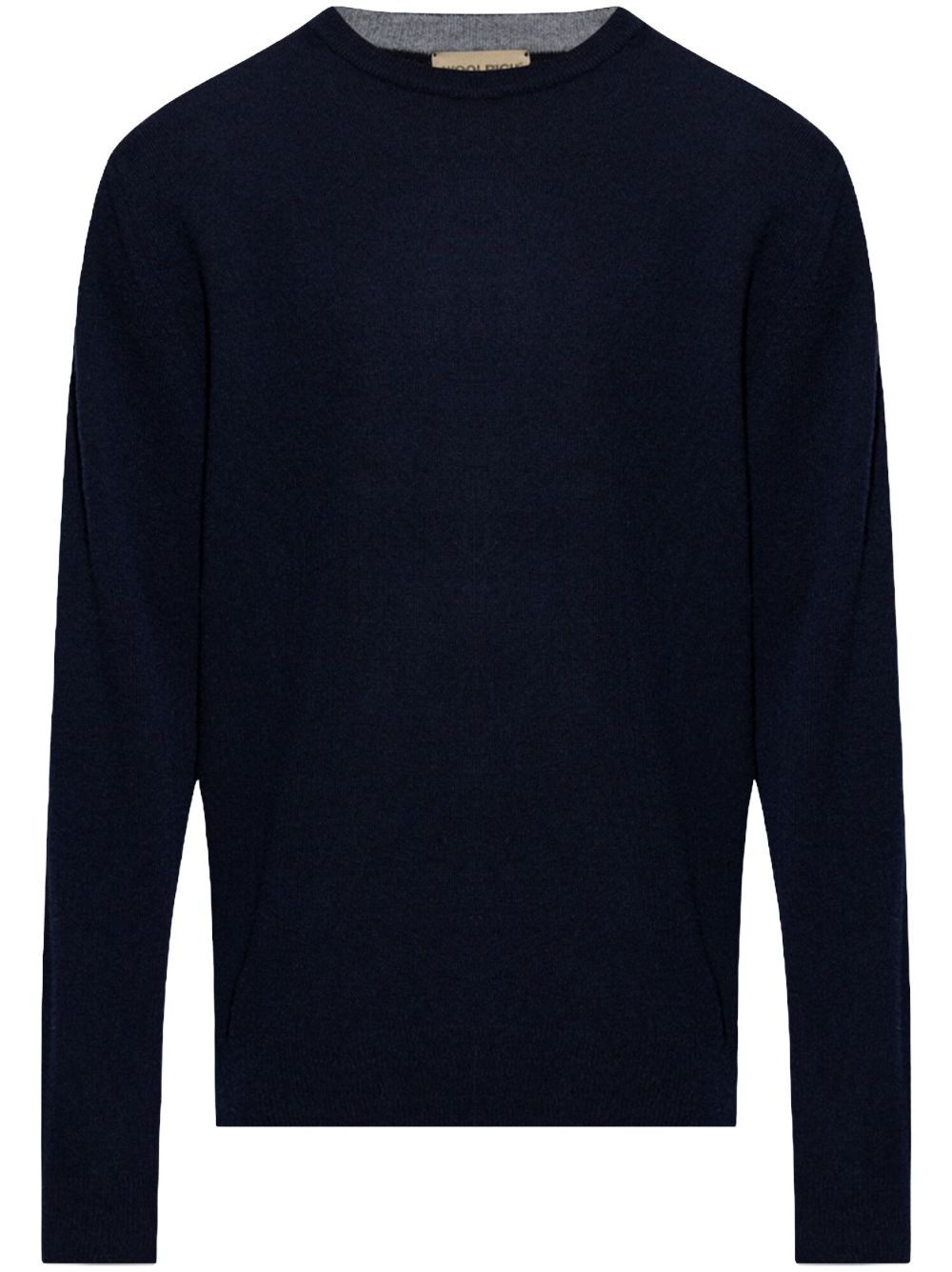 Woolrich logo刺绣羊毛毛衣 - 黑色