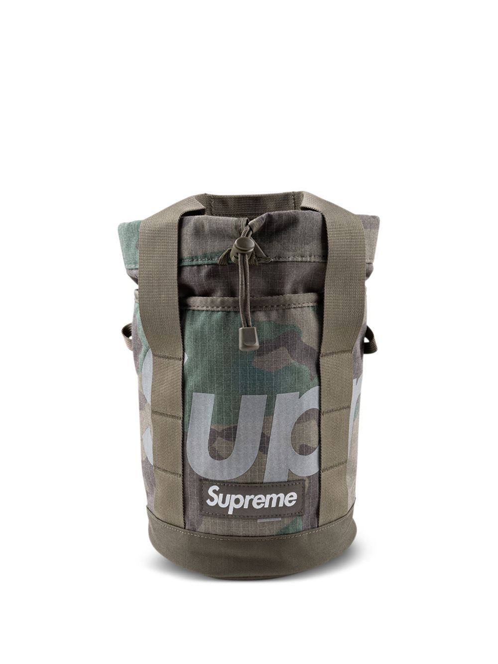 Supreme 盒形logo防撕裂方格布缩褶手提包 - 绿色