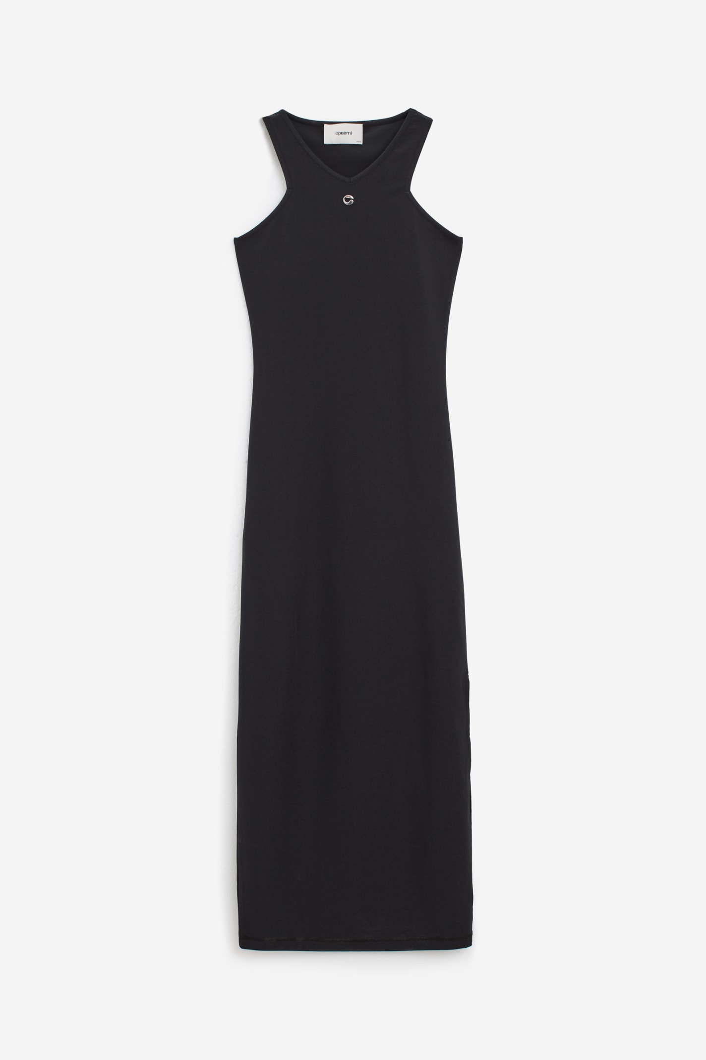 Coperni Logo Plaque Side Slit Midi Dress