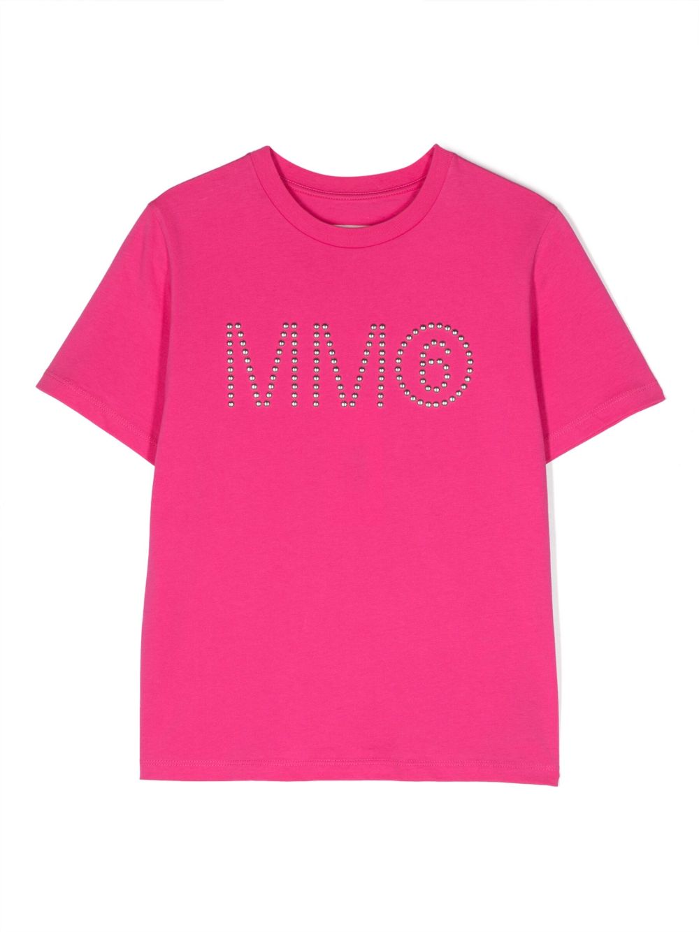 MM6 Maison Margiela Kids logo缀饰铆钉棉T恤 - 粉色