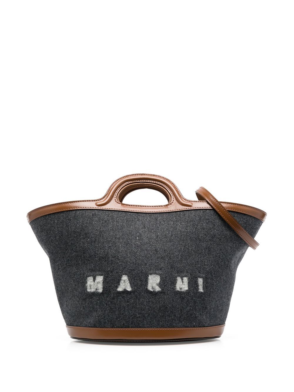 Marni logo印花托特包 - 蓝色