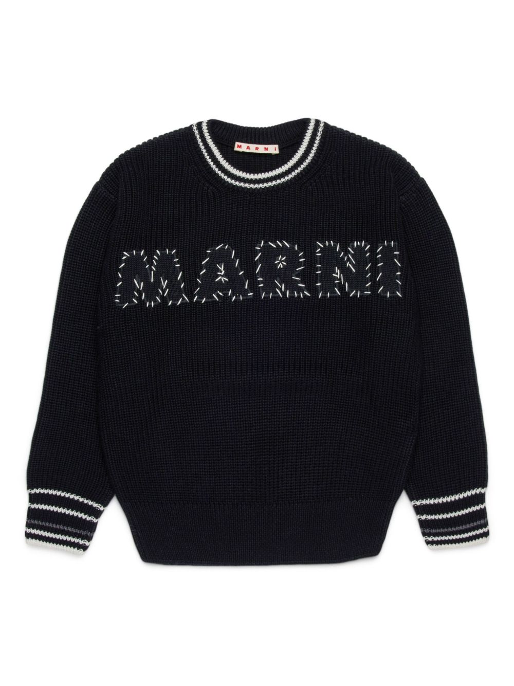 Marni Kids logo贴花卫衣 - 黑色