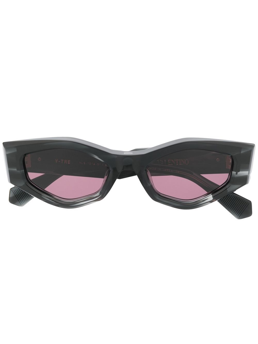 VALENTINO GARAVANI EYEWEAR Rockstud 不规则镜框太阳眼镜 - 黑色
